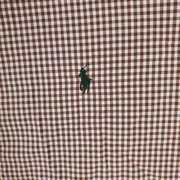 Ralph Lauren Shirt Mens Large Brown Check Pony Casual Button Up Long Sleeve * - Picture 3 of 9